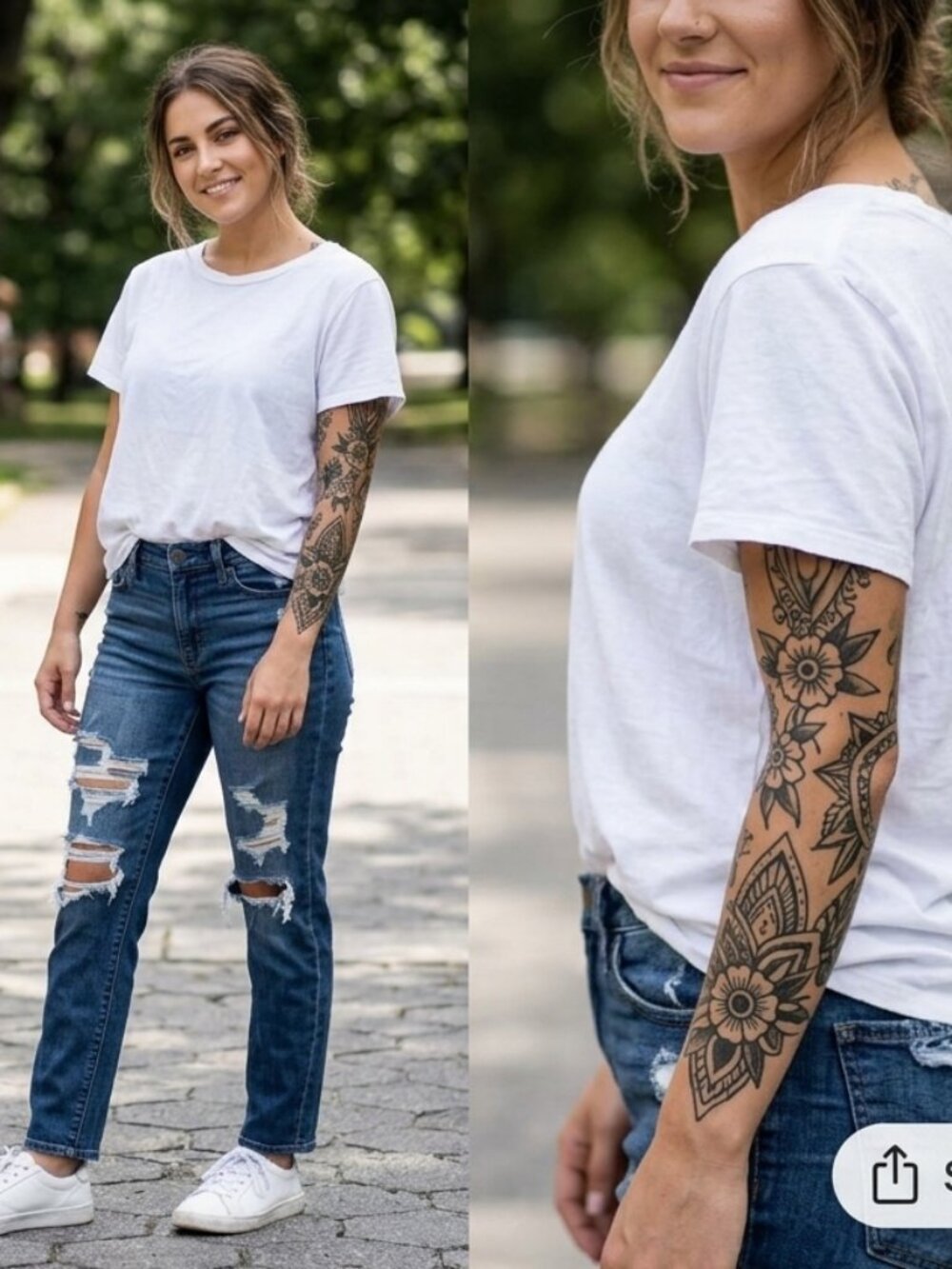 American Eagle Distressed High-Waisted Ripped Straight Jeans Size 6 Long